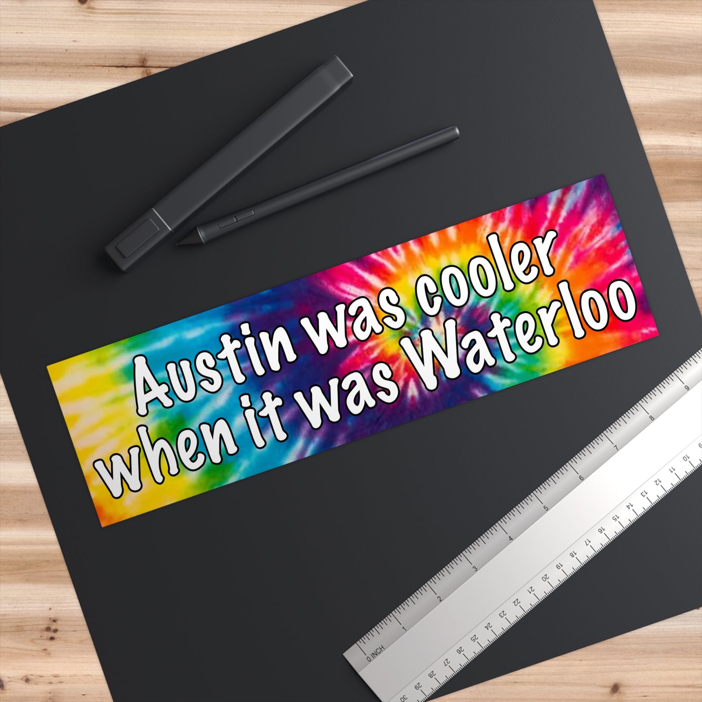 Austin < Waterloo Bumper Sticker